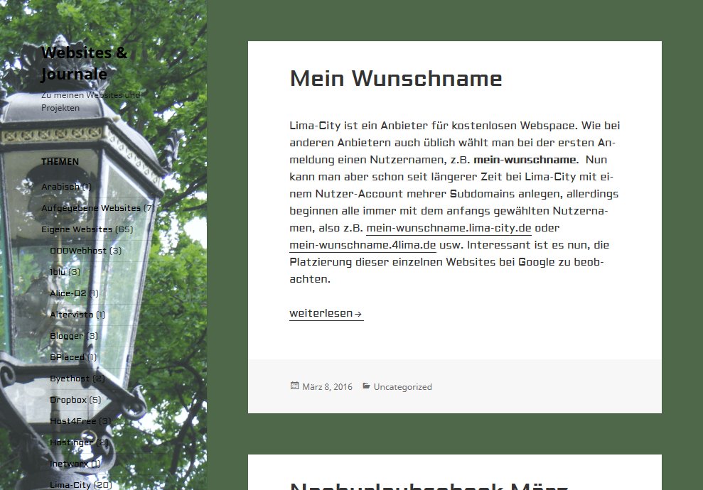 Websites & Journale auf mein-wunschname.lima.zone