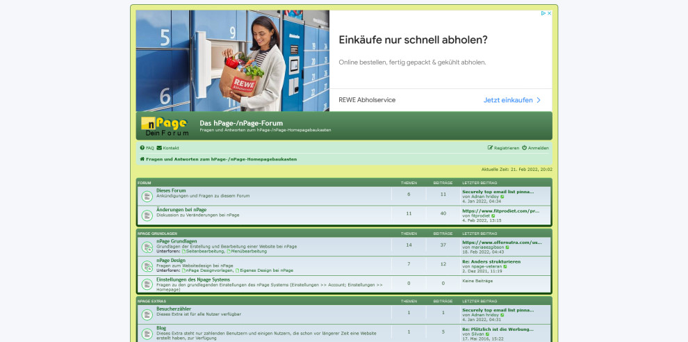 hPage Forum auf npage-forum.9f8.de